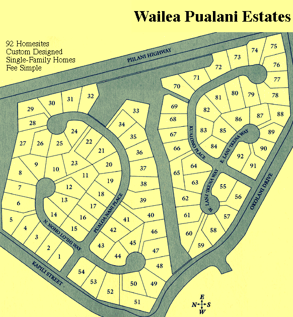 Wailea Pualani Estates Site Map